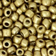 Glasperlen rocailles 6/0 (4mm) Metallic brass gold